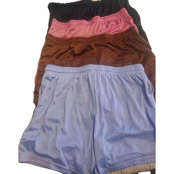 Bundle Of 4 Athletic Women's Mesh Shorts Quick Dry Zip Pockets - Picture 3 of 8